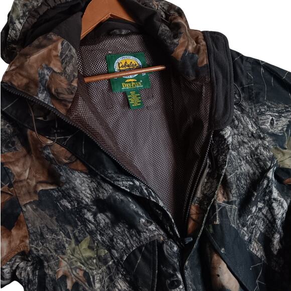 Cabela's Dry Plus Hunting Jacket M Regular Mossy Oak Tree Camo Hooded Outdoors - Picture 1 of 15